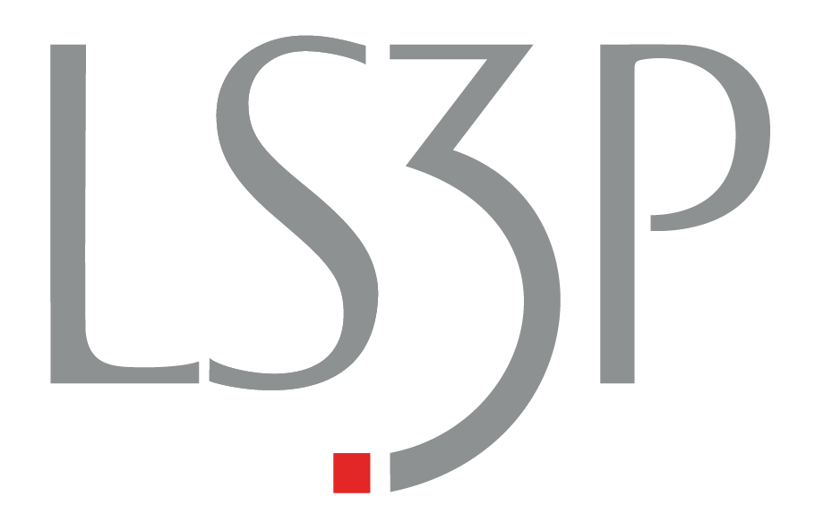 Stylized logo with gray letters L S P on a black background and a small red square accent at the bottom left.