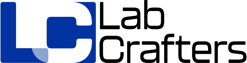 Lab Crafters logo with a blue geometric 'LC' icon and the words 'Lab Crafters' to the right.
