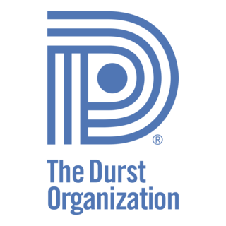 Blue Durst Organization logo with a stylized D made of nested arcs and the words The Durst Organization beneath.