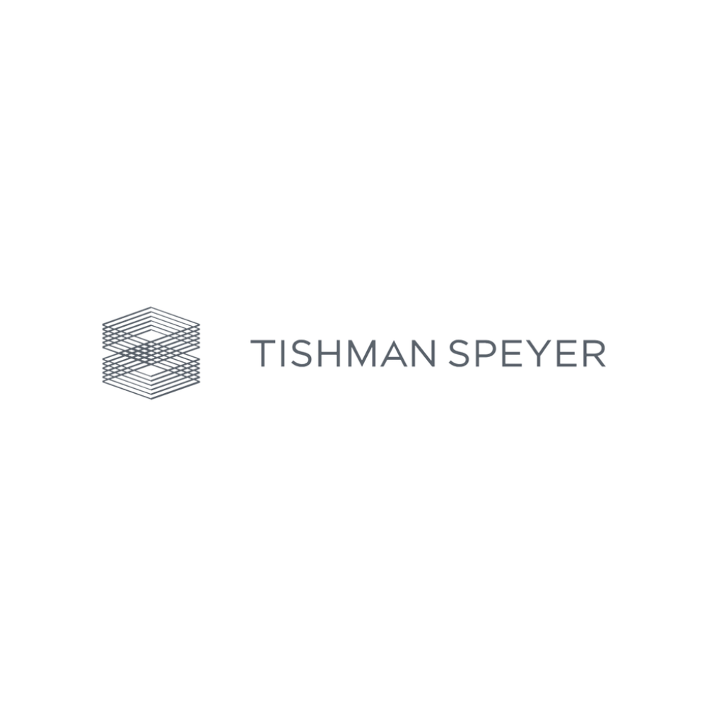 Tishman Speyer logo with a stacked hexagonal emblem beside the company name.